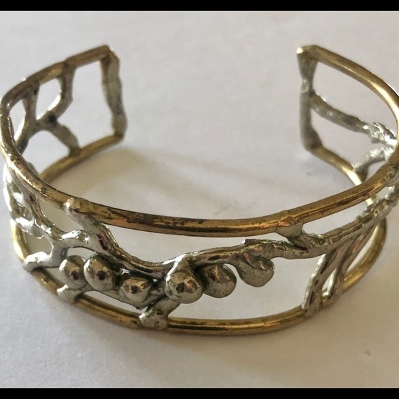 Vintage Handcrafted Silver/ Gold Bangle Bracelet - Picture 7 of 7